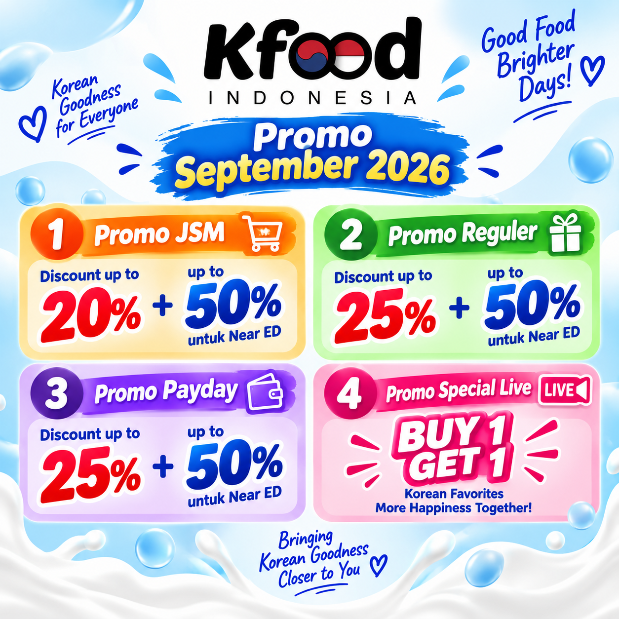 Promo KFood Indonesia September 2026: Saatnya Borong Korean Favorites di Shopee & TikTok Shop! 💙
